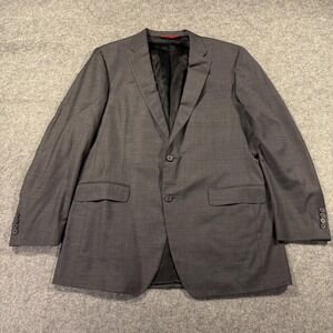 Samuelsohn Suit Jacket Mens 44L Long Gray Wool Stretch Two Button Sport Coat